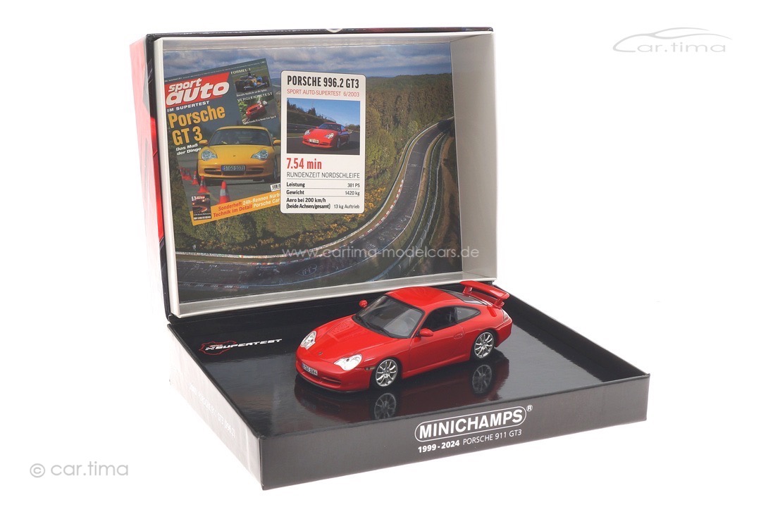 Porsche 911 (996 II) GT3 25th Anniversary 1999-2024 Indischrot Minichamps 1:43 400062027