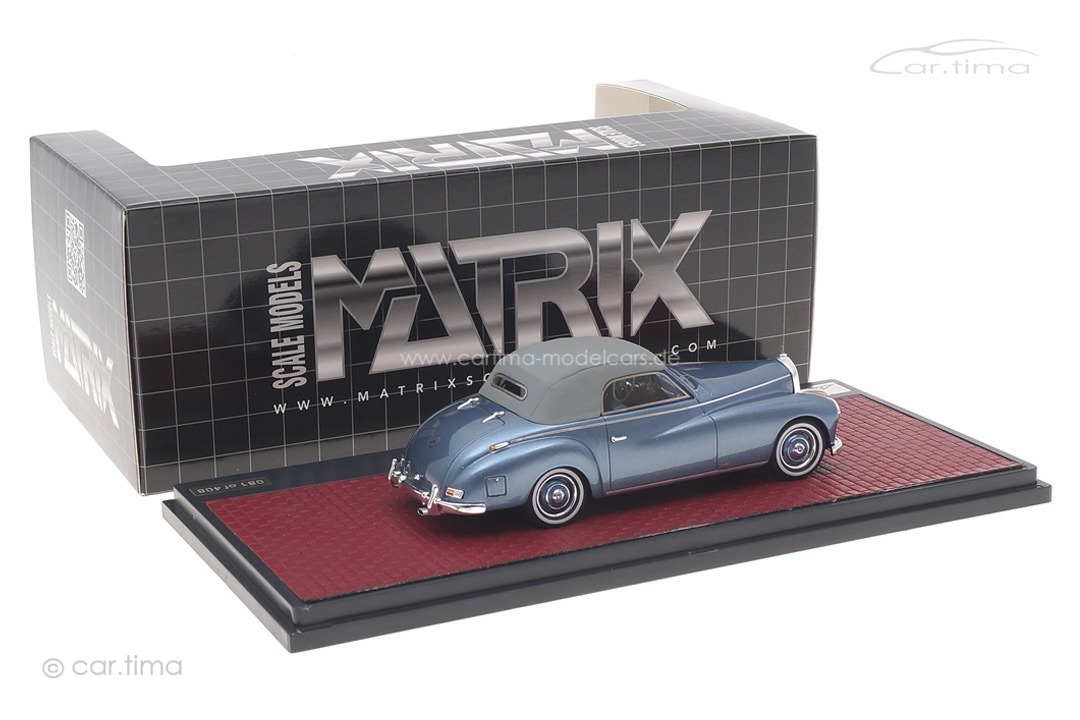 Mercedes-Benz 220A W187 Cabriolet Wendler 1952  blau met. geschlossen Matrix 1:43 MX41302-222