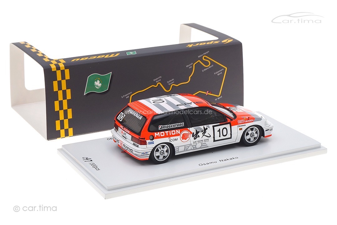 Honda Civic EF3 Class Winner Macau 1990 Osamu Nakako Spark 1:43 SA128 Honda Civic EF3 Class Winner Macau 1990 Osamu Nakako Spark 1:43 SA128