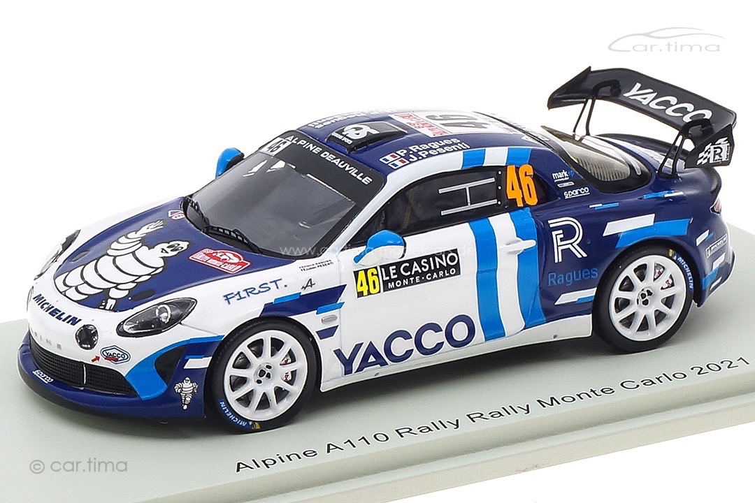Alpine A110 Rally RGT Rallye Monte Carlo 2021 Ragues/Pesenti Spark 1:43 S6580 Alpine A110 Rally RGT Rallye Monte Carlo 2021 Ragues/Pesenti Spark 1:43 S6580