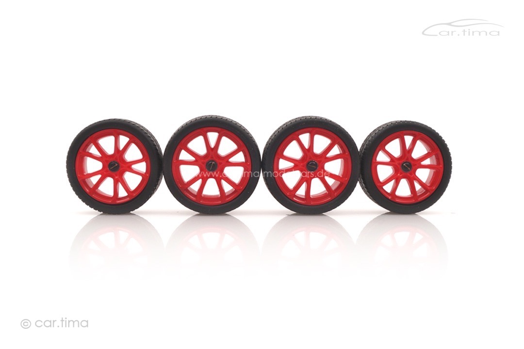 Radsatz/Wheel set TECHART Formula VI Race Indischrot 1:18 CARXXX25015