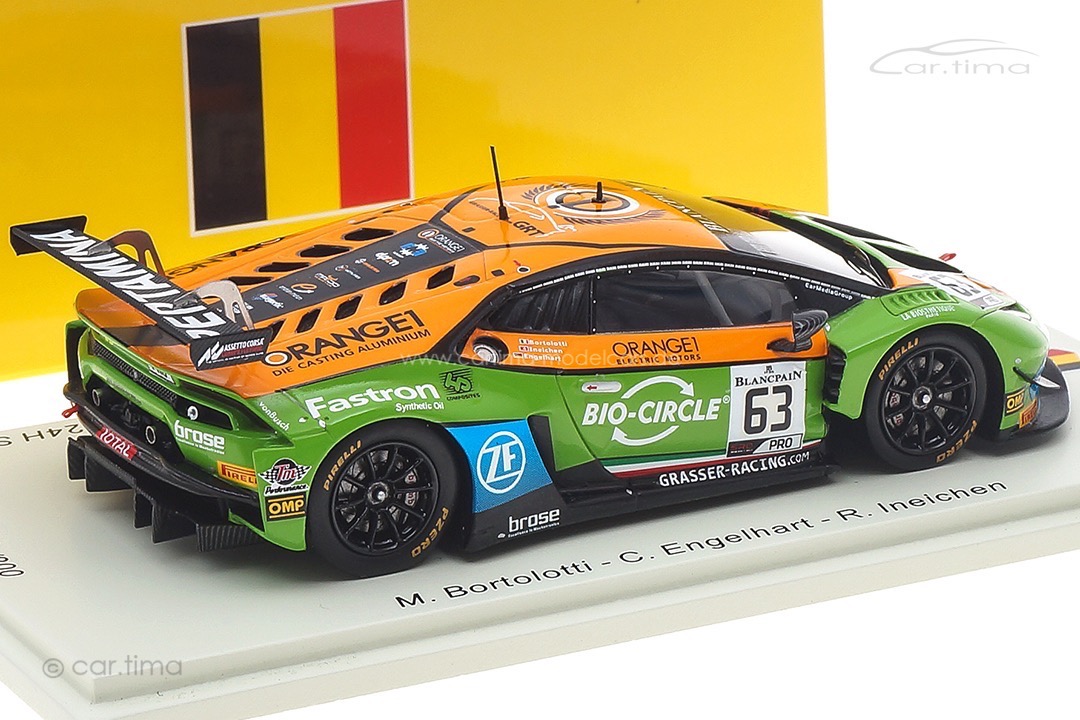 Lamborghini Huracán GT3 Evo 24h Spa 2019 Bortolotti/Engelhardt/Ineichen Spark 1:43 SB316 Lamborghini Huracán GT3 Evo 24h Spa 2019 Bortolotti/Engelhardt/Ineichen Spark 1:43 SB316