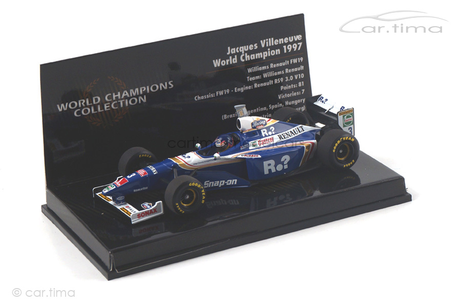 Williams Renault FW19 World Champion 1997 Villeneuve Minichamps 1:43 436970003