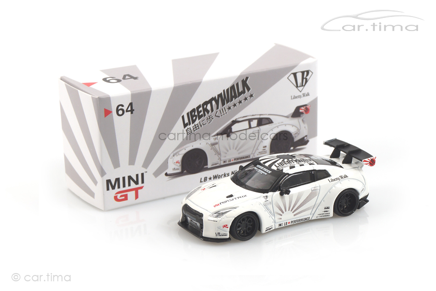 LB Works Nissan GT-R R35 (LHD) weiß MINI GT 1:64 MGT00064-L