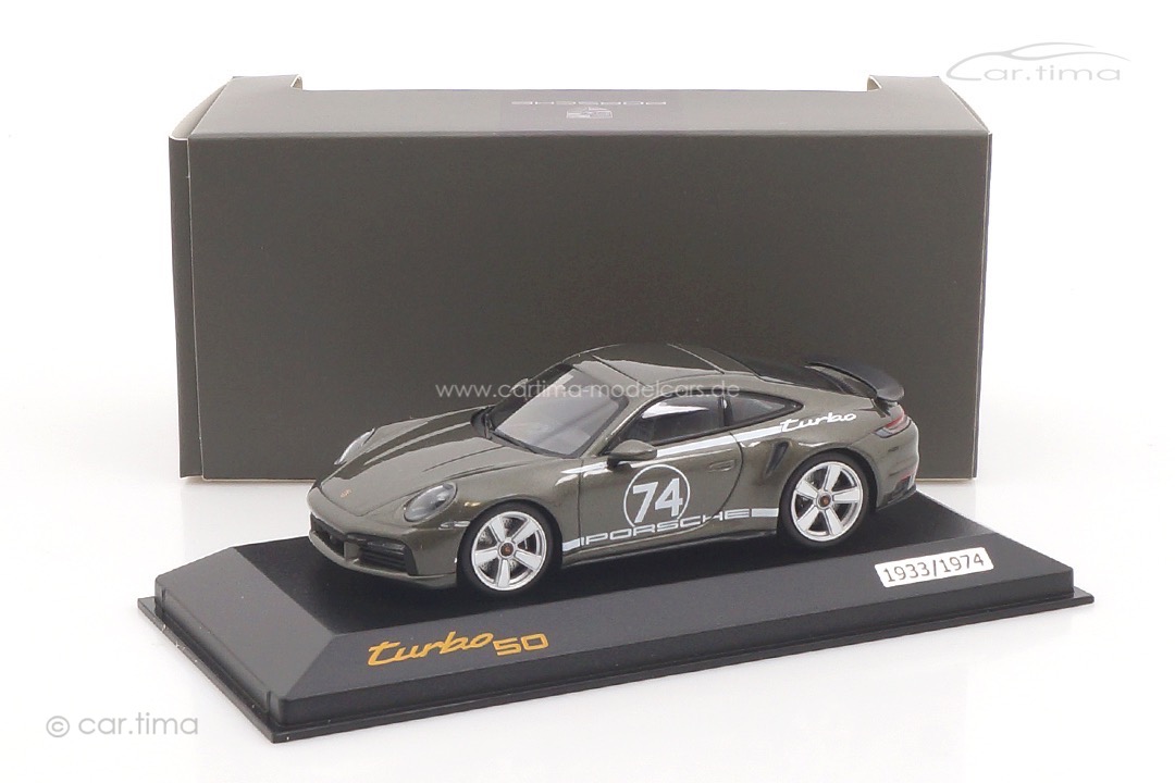 Porsche 911 (992) Turbo S Aventuringrün Heritage Design Paket Minichamps 1:43 WAP0201670SHDP