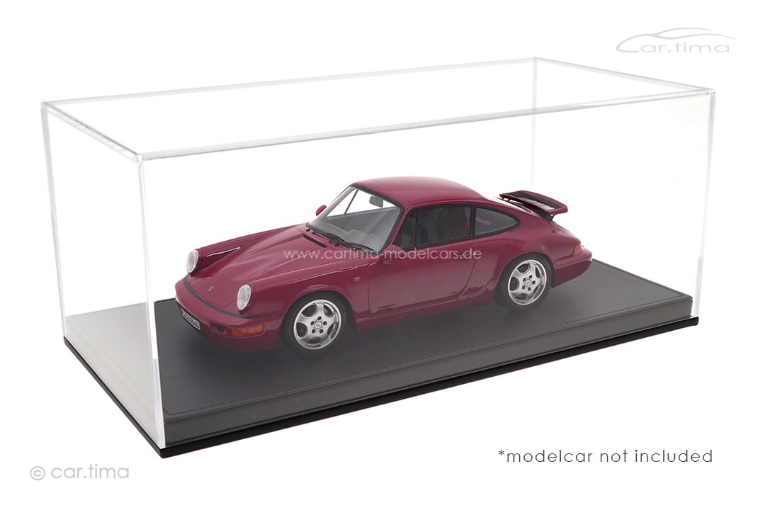 Vitrine/Showcase Kunstleder schwarz 32,2cm x 16,1cm x 13,6cm (L/B/H) car.tima 1:18 Vitrine/Showcase Kunstleder schwarz 32,2cm x 16,1cm x 13,6cm (L/B/H) car.tima 1:18