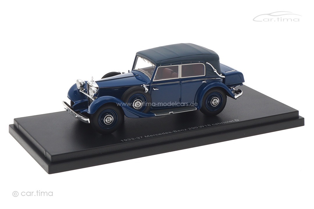 Mercedes-Benz 290 W18 cabriolet D 1933-36 geschlossen blau Esval 1:43 EMEU43043B