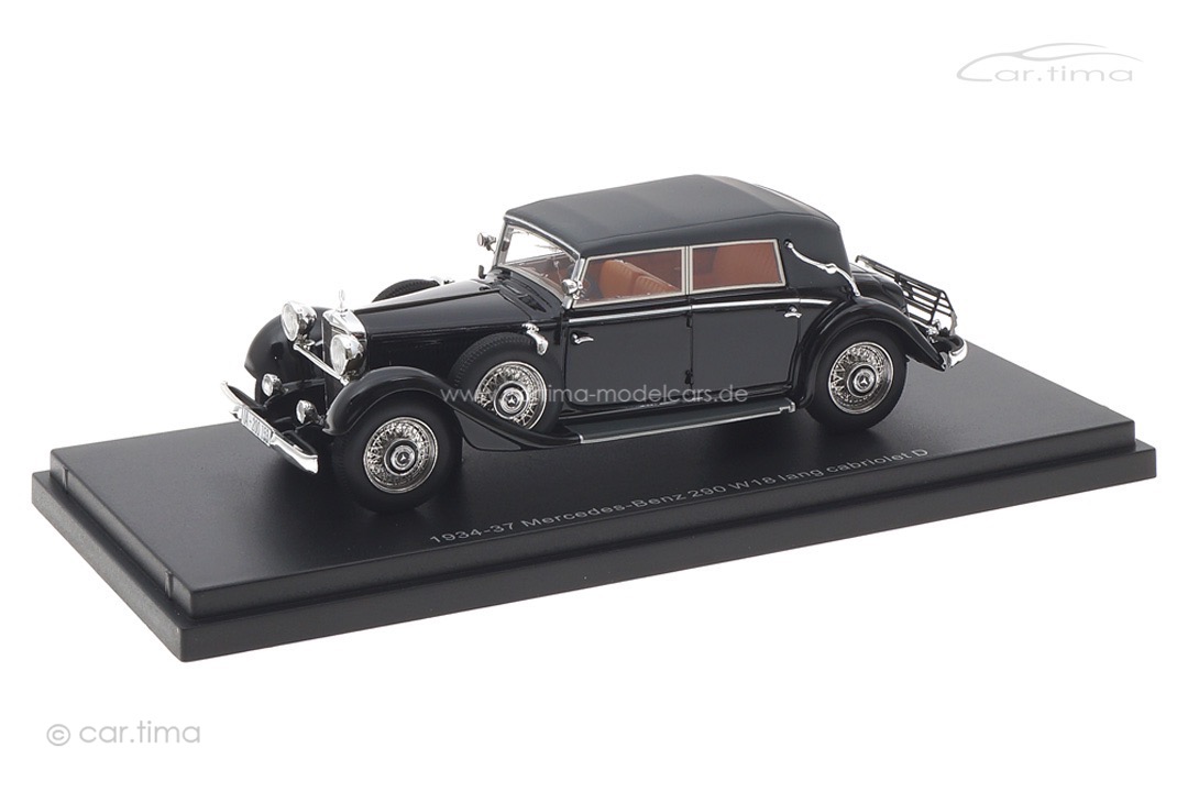 Mercedes-Benz 290 W18 lang cabriolet D 1933-36 geschlossen schwarz Esval 1:43 EMEU43043D