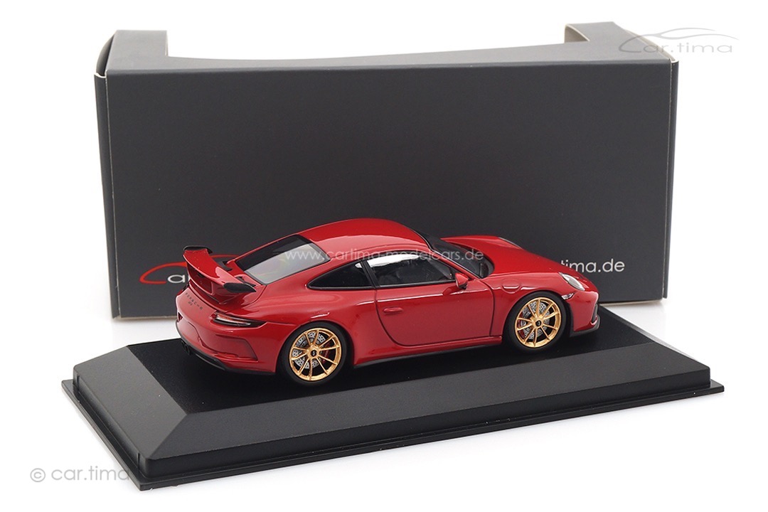 Porsche 911 (991) GT3 Gen. II Karminrot/Rad gold Minichamps car.tima CUSTOMIZED 1:43