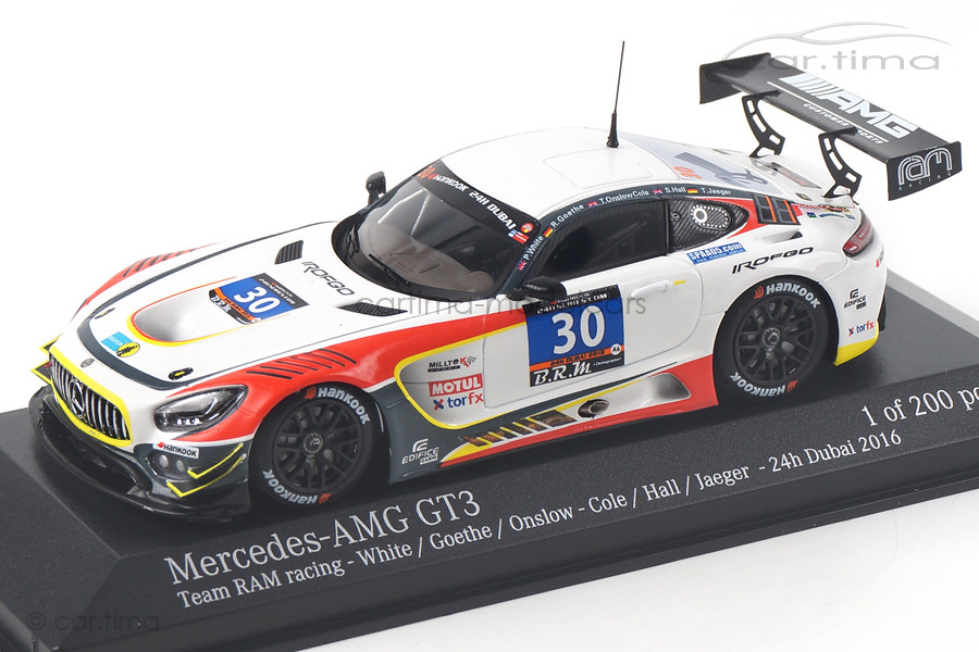 Mercedes-Benz AMG GT3 24h Dubai 2016 Hall/Goethe/Jäger Minichamps 1:43 437163030 Mercedes-Benz AMG GT3 24h Dubai 2016 Hall/Goethe/Jäger Minichamps 1:43 437163030