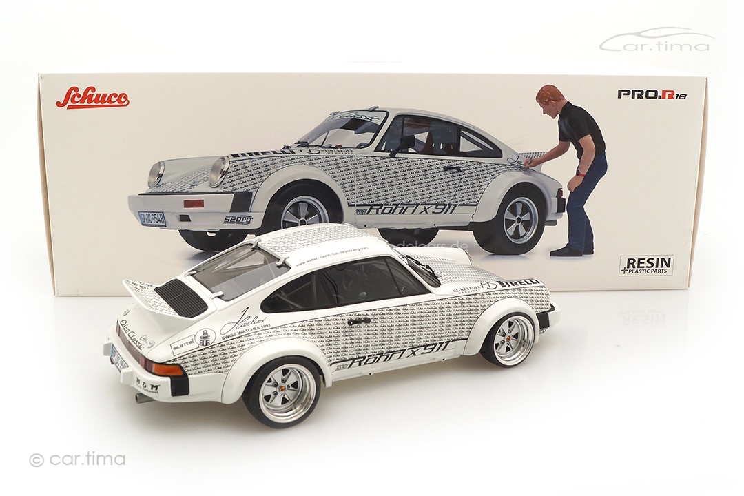 Porsche 911 Röhrlx911 mit Walter Röhrl Figur Schuco 1:18 450024900