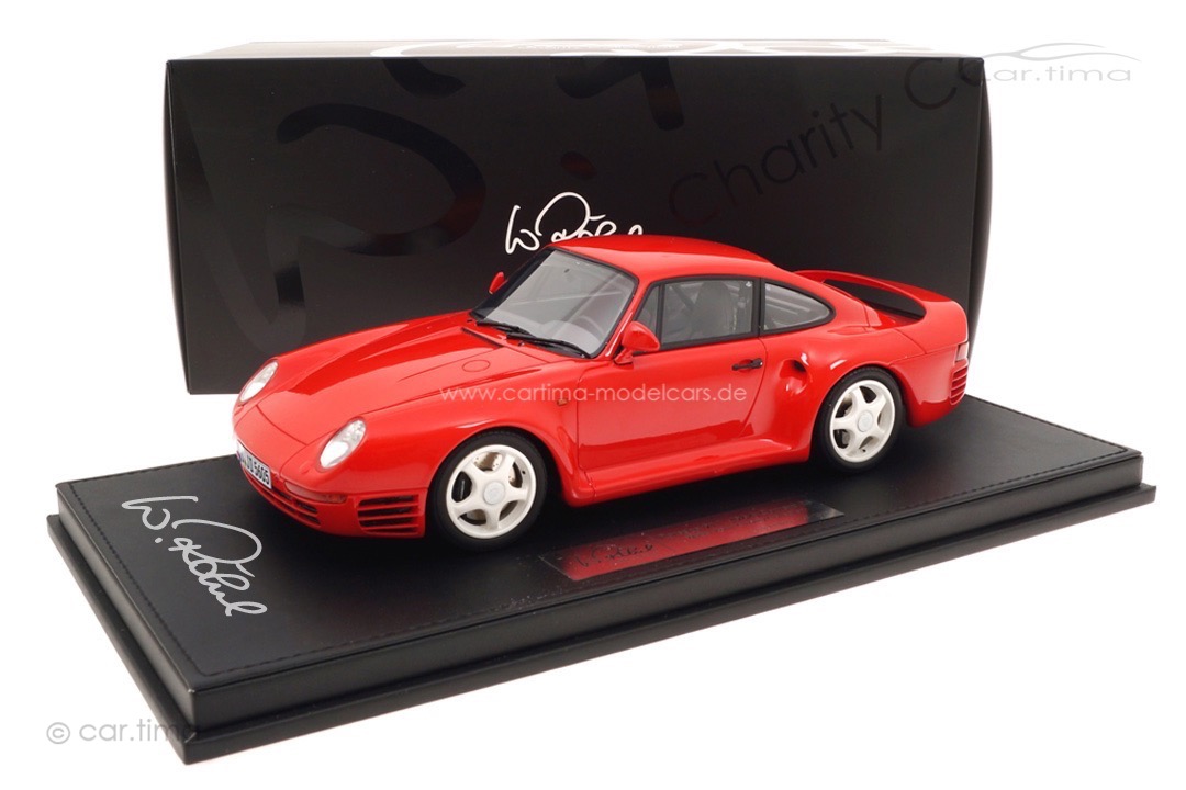 Porsche 959 Indischrot Originalsignatur Walter Röhrl car.tima 1:18 CAR01825028-SIG