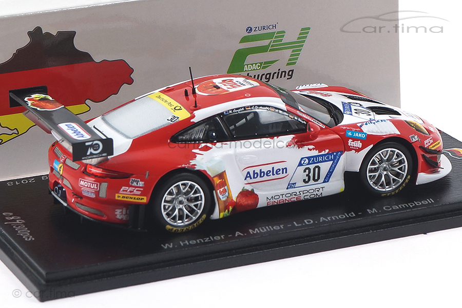 Porsche 911 GT3 R 24h Nürburgring 2018 Arnold/Henzler/Müller Spark 1:43 SG408 Porsche 911 GT3 R 24h Nürburgring 2018 Arnold/Henzler/Müller Spark 1:43 SG408