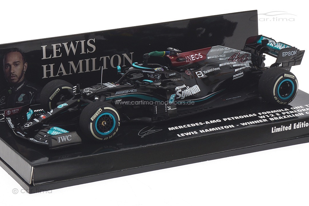 Mercedes-AMG Petronas F1 W12 Winner GP Brasilien 2021 Lewis Hamilton Minichamps 1:43 410212044