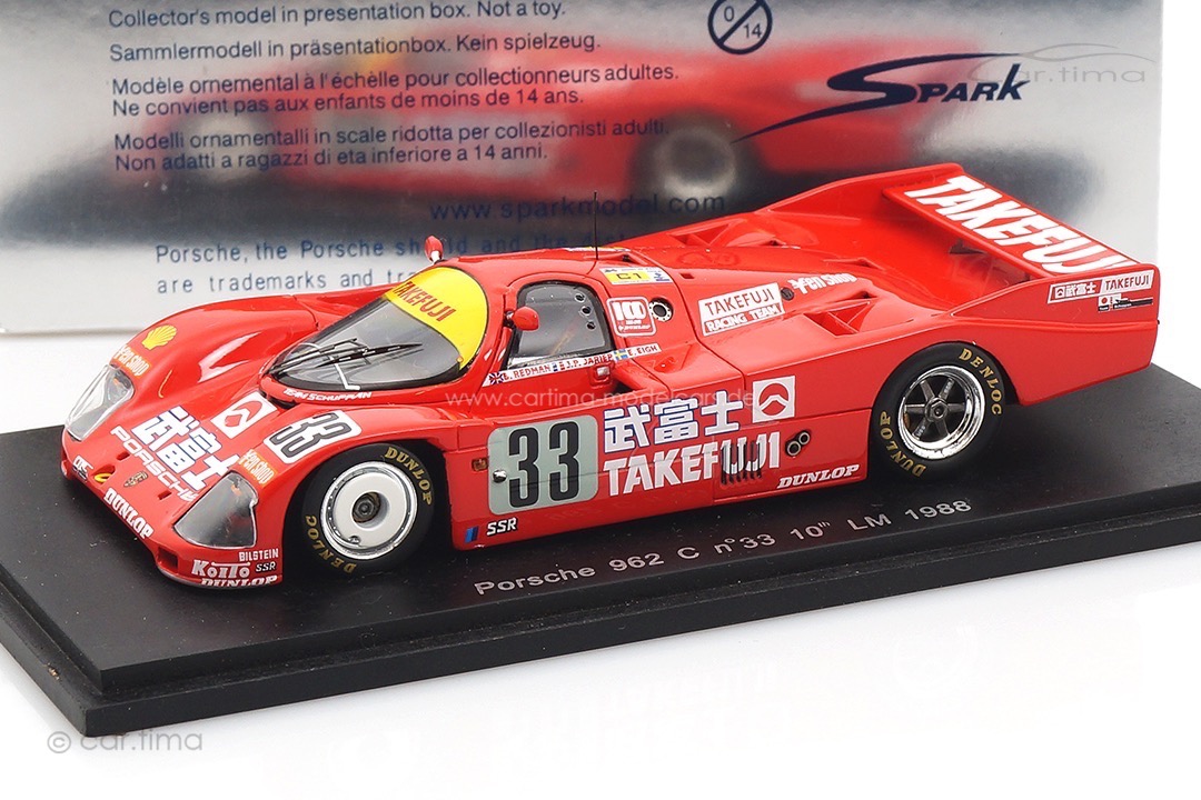 Porsche 962 C 24h Le Mans 1988 Elgh/Jarier/Redman Spark 1:43 S1912