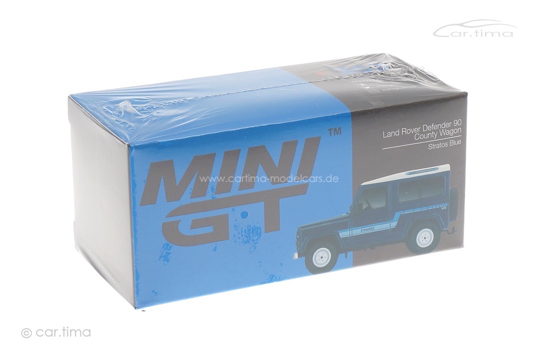 Land Rover Defender 90 County Wagon Stratos Blue MINI GT 1:64 MGT00353-L