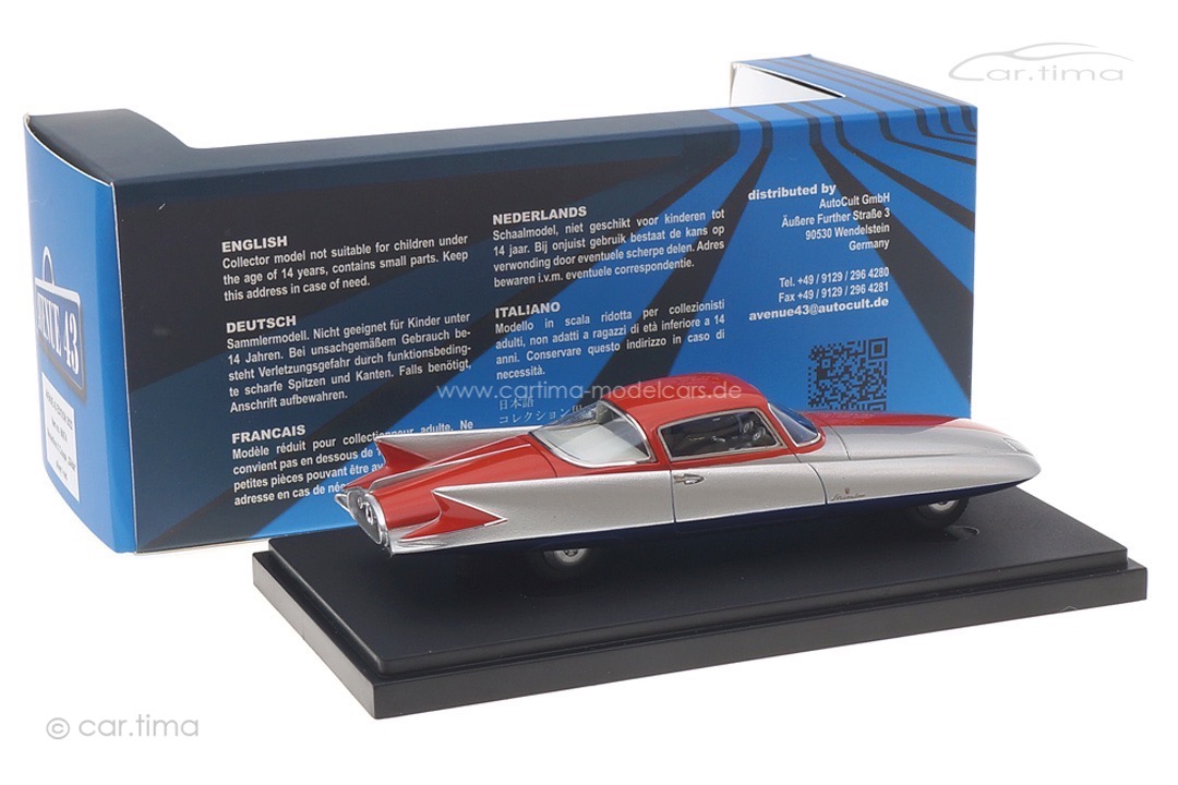 Ghia Streamline X Coupe "Gilda" silber/rot Avenue43 1:43 60074 Ghia Streamline X Coupe "Gilda" silber/rot Avenue43 1:43 60074