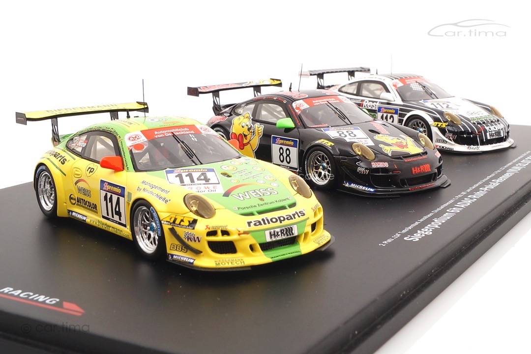 Set Manthey Racing Siegerpodium VLN Nürburgring 2010 Spark 1:43 MM997-AC-6h10