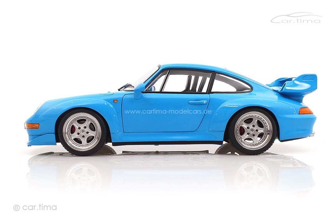 Porsche 911 (993) GT2 Rivierablau inkl. Vitrine KK Scale 1:12 KKDC120283S-VIT