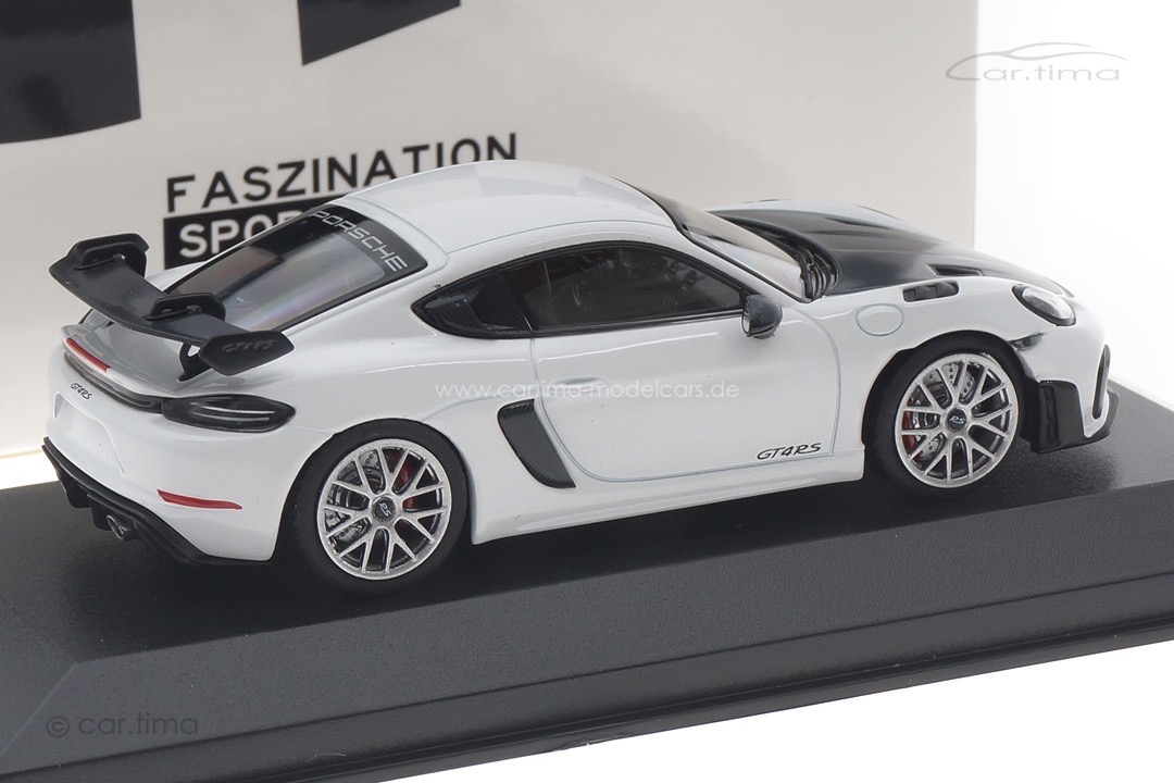 Porsche 718 (982) Cayman GT4 RS Weissach Paket weiß/Rad silber Minichamps 1:43 413069708 Porsche 718 (982) Cayman GT4 RS Weissach Paket weiß/Rad silber Minichamps 1:43 413069708