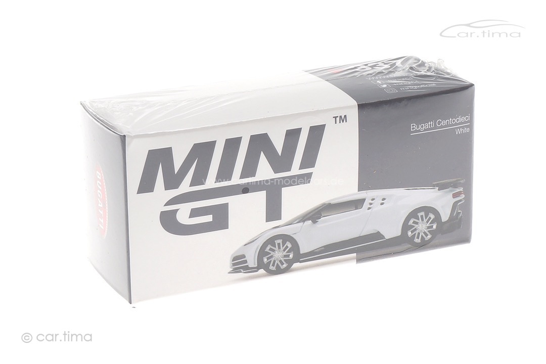 Bugatti Centodieci White LHD MINI GT 1:64 MGT00337-L