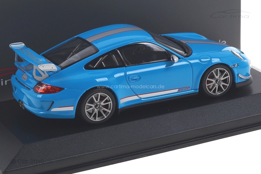 Porsche 911 (997 II) GT3 RS 4.0 Rivierablau/Rad silber Minichamps car.tima CUSTOMIZED 1:43 Porsche 911 (997 II) GT3 RS 4.0 Rivierablau/Rad silber Minichamps car.tima CUSTOMIZED 1:43