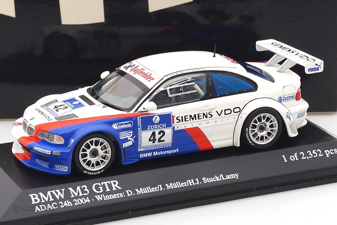 BMW M3 GTR Winner 24h Nürburgring 2004 Müller/Müller/Lamy/Stuck Minichamps 1:43 400042342