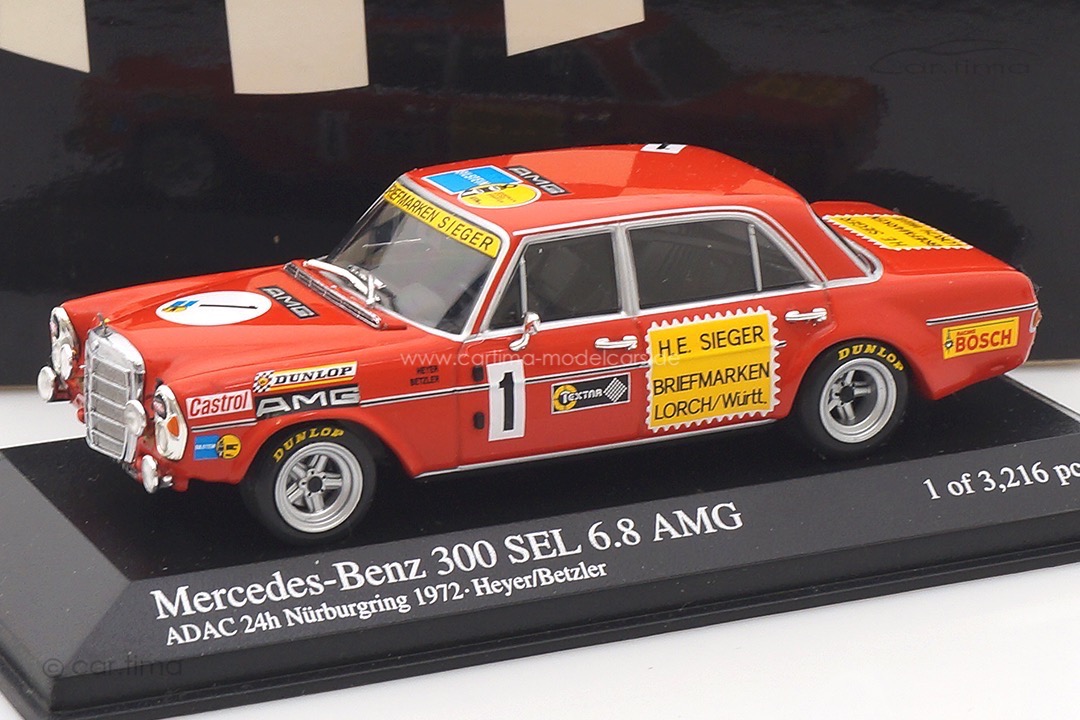 Mercedes-Benz 300 SEL 6.8 24h Nürburgring 1972 Betzler/Heyer Minichamps 1:43 400723401