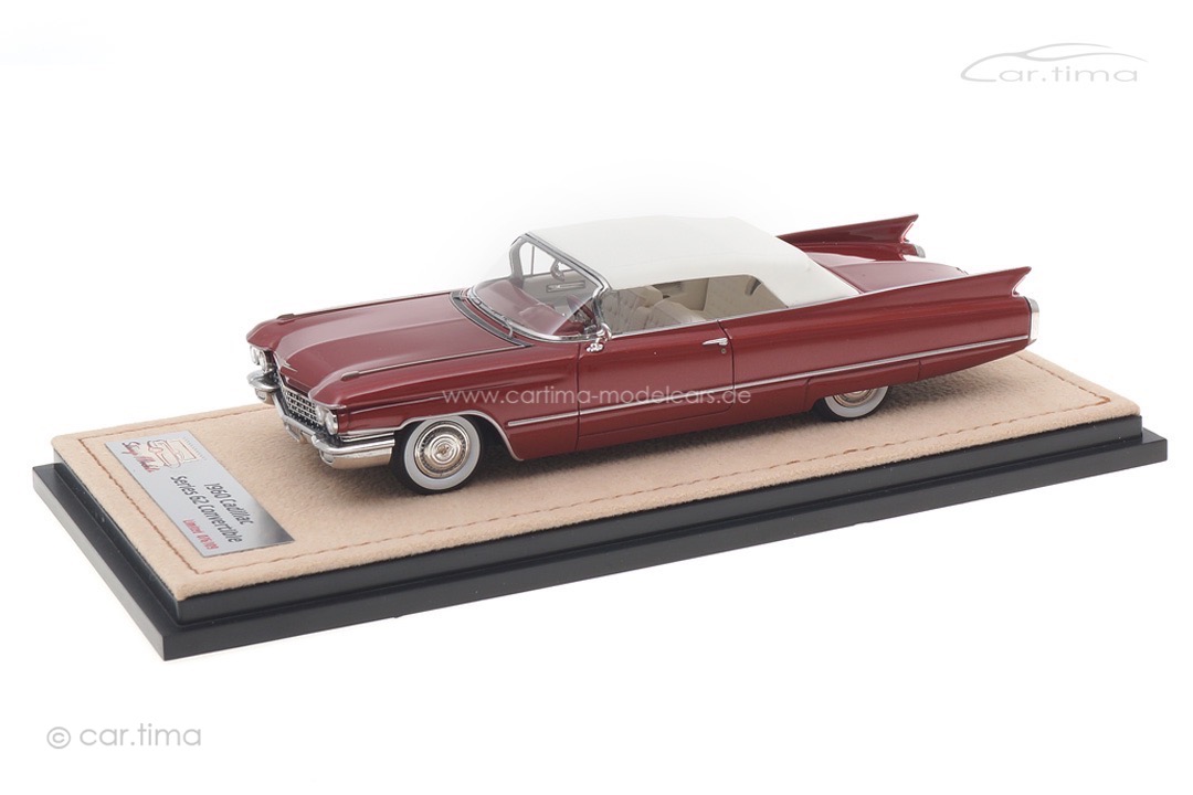 Cadillac Series 62 Convertible Pompeian red met. closed Stamp Models 1:43 STM60302