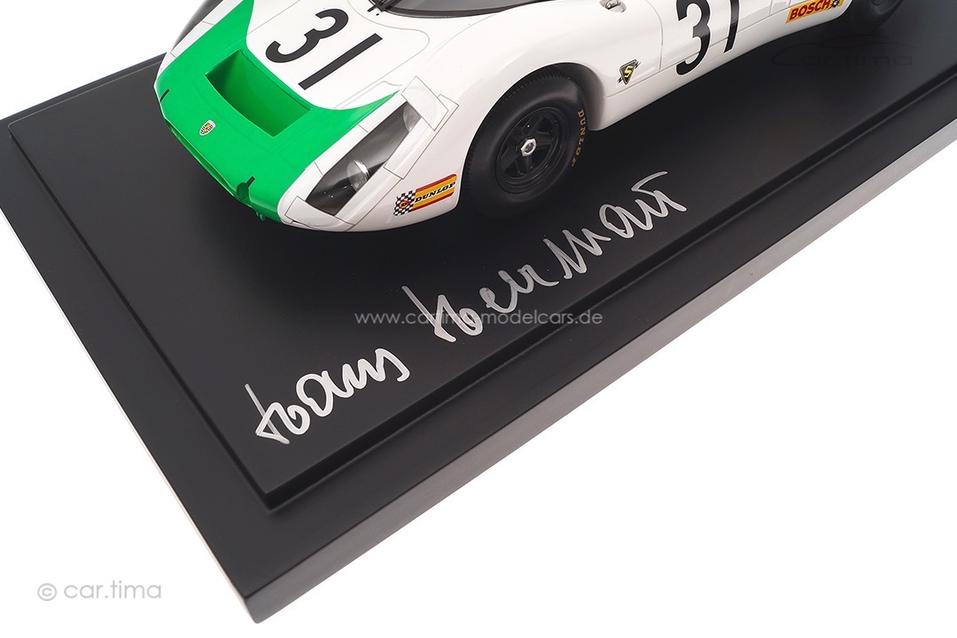 Porsche 908 24h Le Mans 1968 Herrmann/Siffert Originalsignatur Hans Herrmann Spark 1:18 18S517-SIGN