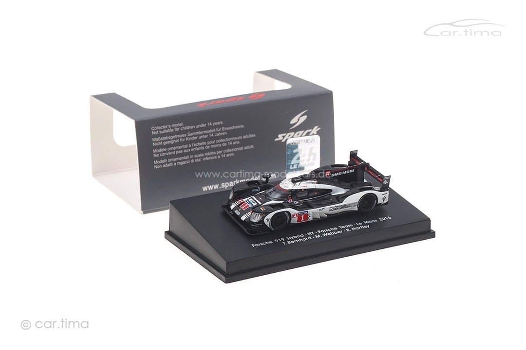 Porsche 919 Hybrid 24h Le Mans 2016 Bernhard/Hartley/Webber Spark 1:87 87S139