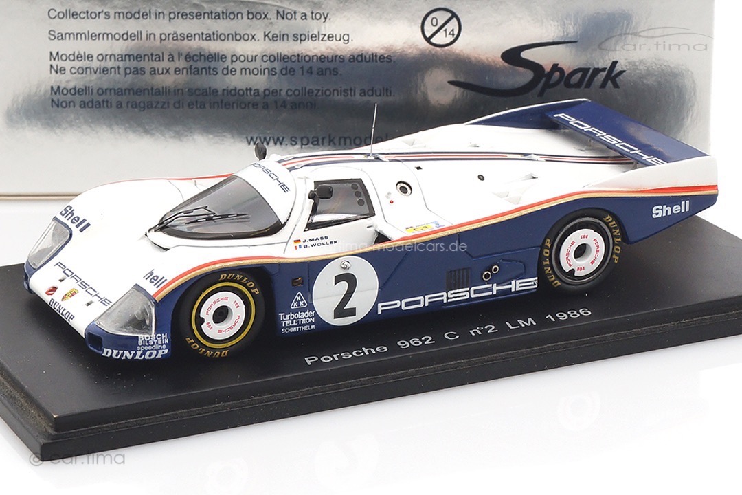 Porsche 962 C 24h Le Mans 1986 Mass/Schuppan/Wollek Spark 1:43 S0924