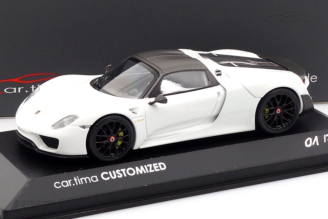 Porsche 918 Spyder Weissach Paket Weiß/Rad schwarz Minichamps car.tima CUSTOMIZED 1:43