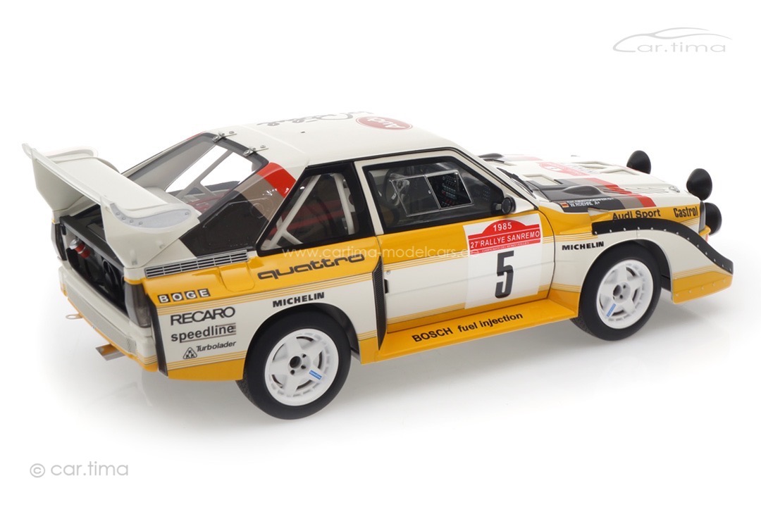 Audi Sport quattro S1 Winner Rallye San Remo 1985 Originalsignatur Walter Röhrl AUTOart 1:18 Audi Sport quattro S1 Winner Rallye San Remo 1985 Originalsignatur Walter Röhrl AUTOart 1:18