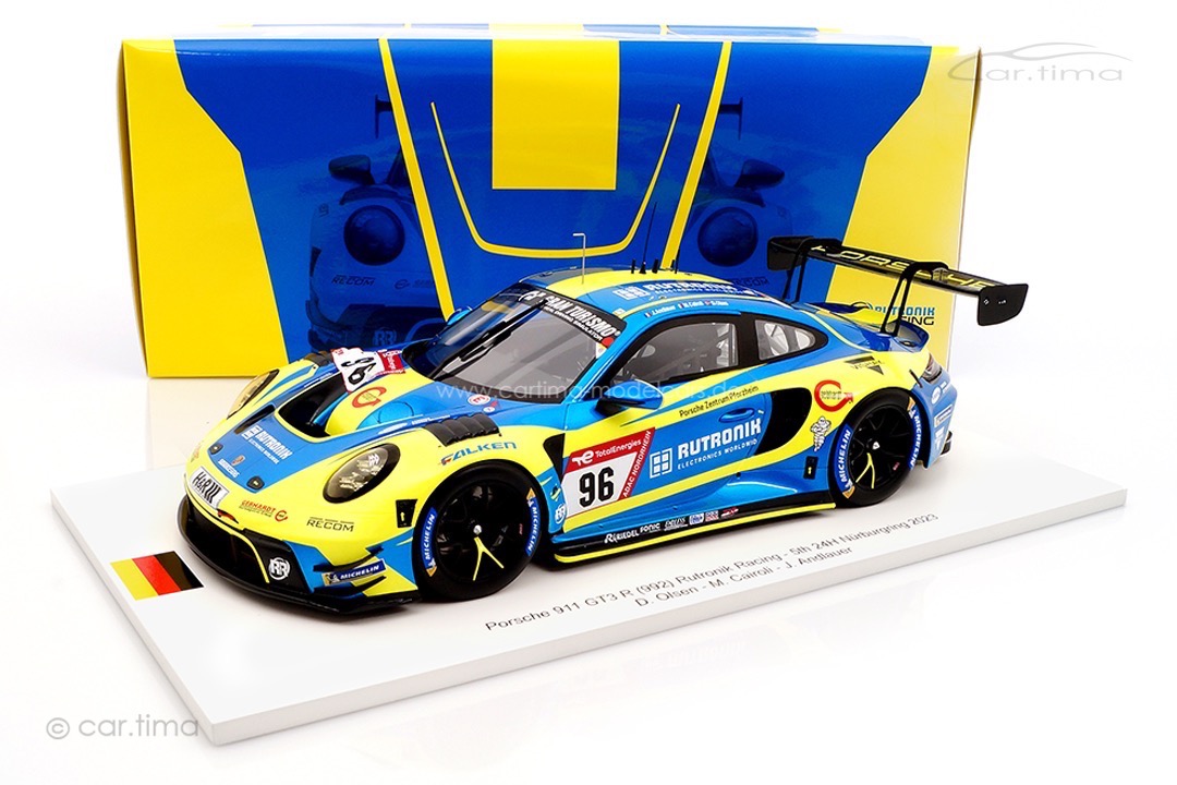 Porsche 911 (992) GT3 R 24h Nürburgring 2023 Rutronik Racing Spark 1:18 FF031