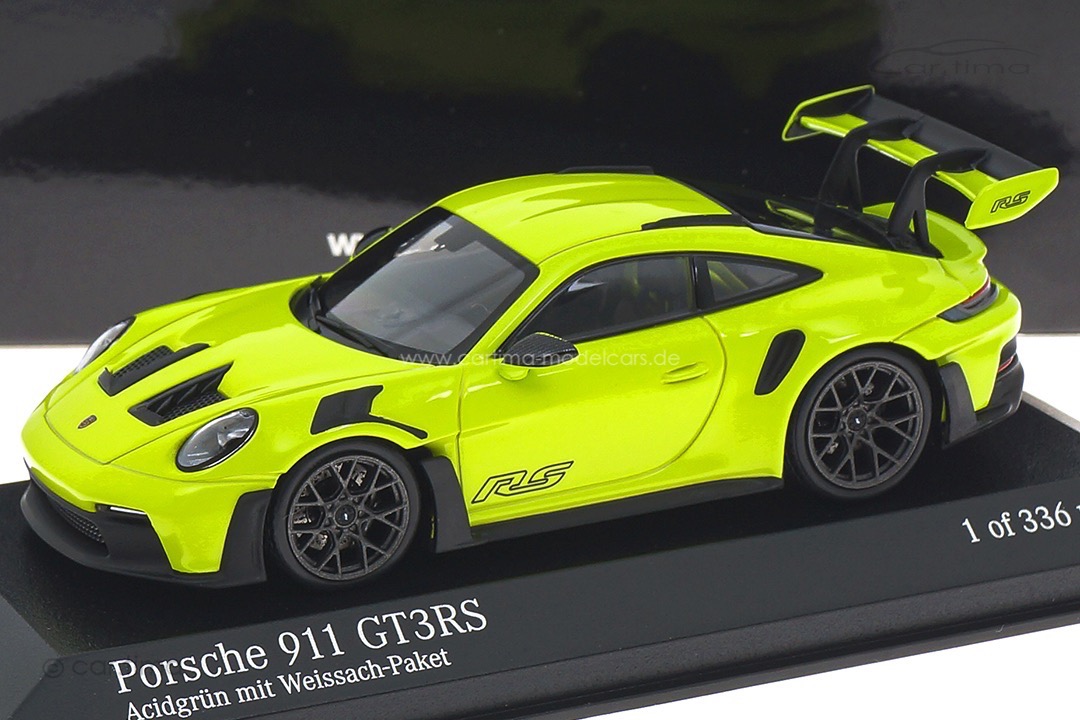 Porsche 911 (992) GT3 RS Acidgrün/Rad schwarz Minichamps 1:43 410062111 Porsche 911 (992) GT3 RS Acidgrün/Rad schwarz Minichamps 1:43 410062111