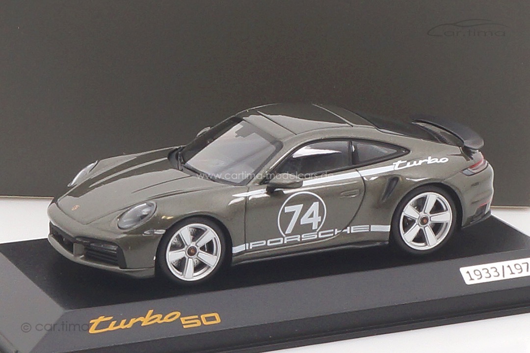 Porsche 911 (992) Turbo S Aventuringrün Heritage Design Paket Minichamps 1:43 WAP0201670SHDP