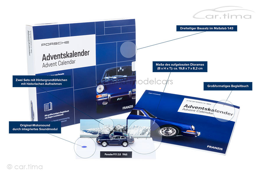 Porsche Adventskalender Porsche 911 Bali Blau Franzis 1:43 MAP09600119 Porsche Adventskalender Porsche 911 Bali Blau Franzis 1:43 MAP09600119