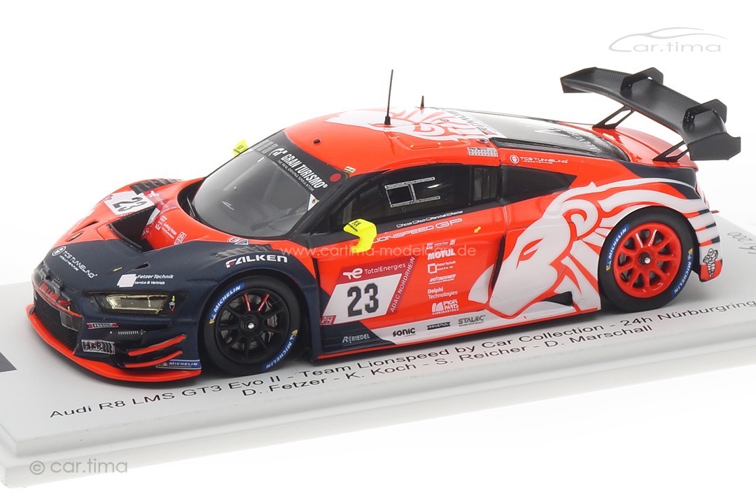 Audi R8 LMS GT3 Evo II 24h Nürburgring 2022 Fetzer/Koch/Reicher/Marschall Spark 1:43 FF018 Audi R8 LMS GT3 Evo II 24h Nürburgring 2022 Fetzer/Koch/Reicher/Marschall Spark 1:43 FF018