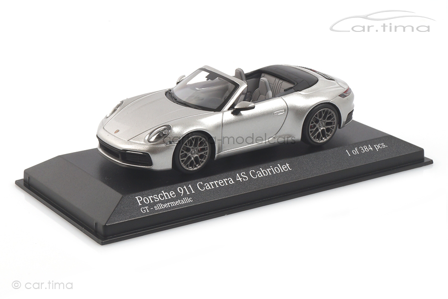 Porsche 911 (992) Carrera 4S Cabriolet silber Minichamps 1:43 410069330 Porsche 911 (992) Carrera 4S Cabriolet silber Minichamps 1:43 410069330