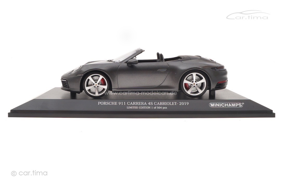 Porsche 911 (992) Carrera 4S Cabriolet Achatgrau Minichamps 1:18 155067336