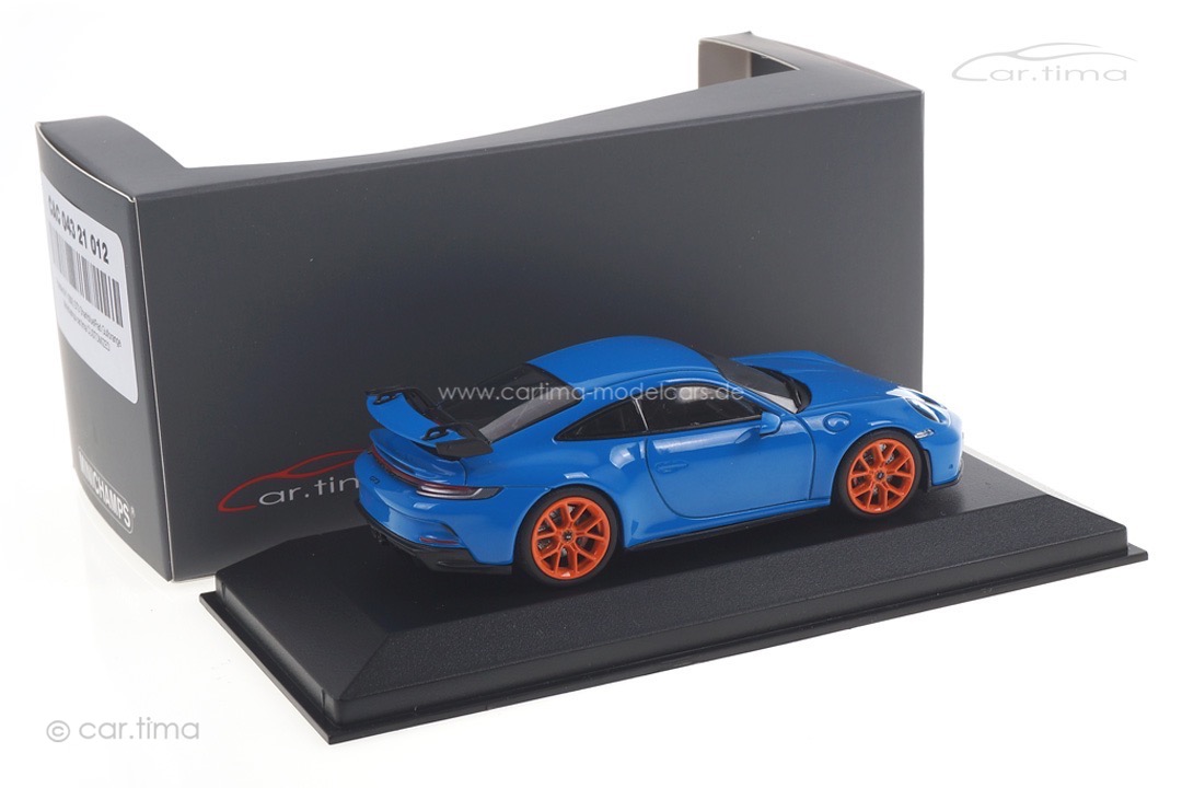 Porsche 911 (992) GT3 Sharkblue/Rad Gulforange Minichamps car.tima CUSTOMIZED 1:43