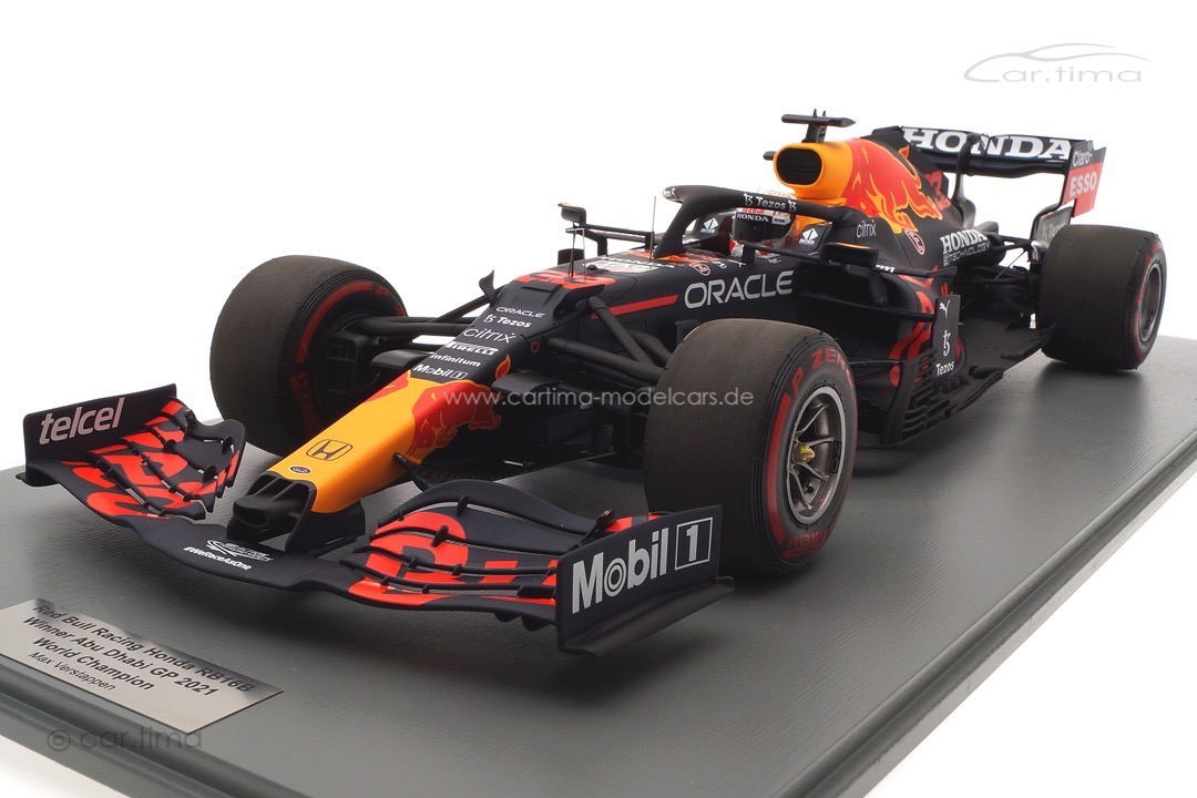 Red Bull Racing RB16B Winner GP Abu Dhabi 2021 Max Verstappen inkl. Vitrine Spark 1:12 12S032