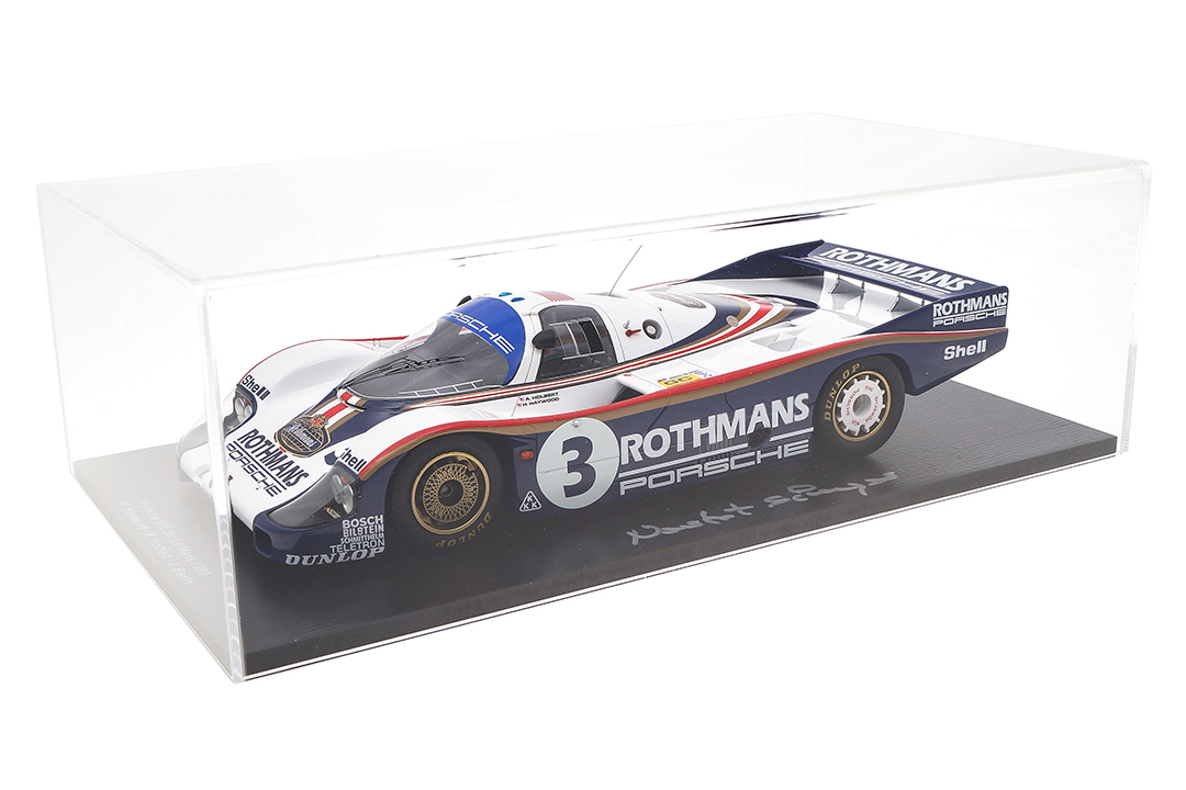 Porsche 956 L 24h Le Mans 1982 Signatur Norbert Singer inkl. Vitrine Spark 1:18 18S424SIG