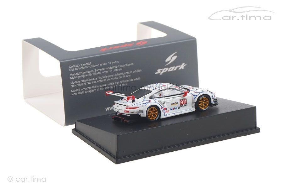 Porsche 911 RSR Petit Le Mans 24h Le Mans 2018 Makowiecki/Pilet/Tandy Spark 1:87 87S147