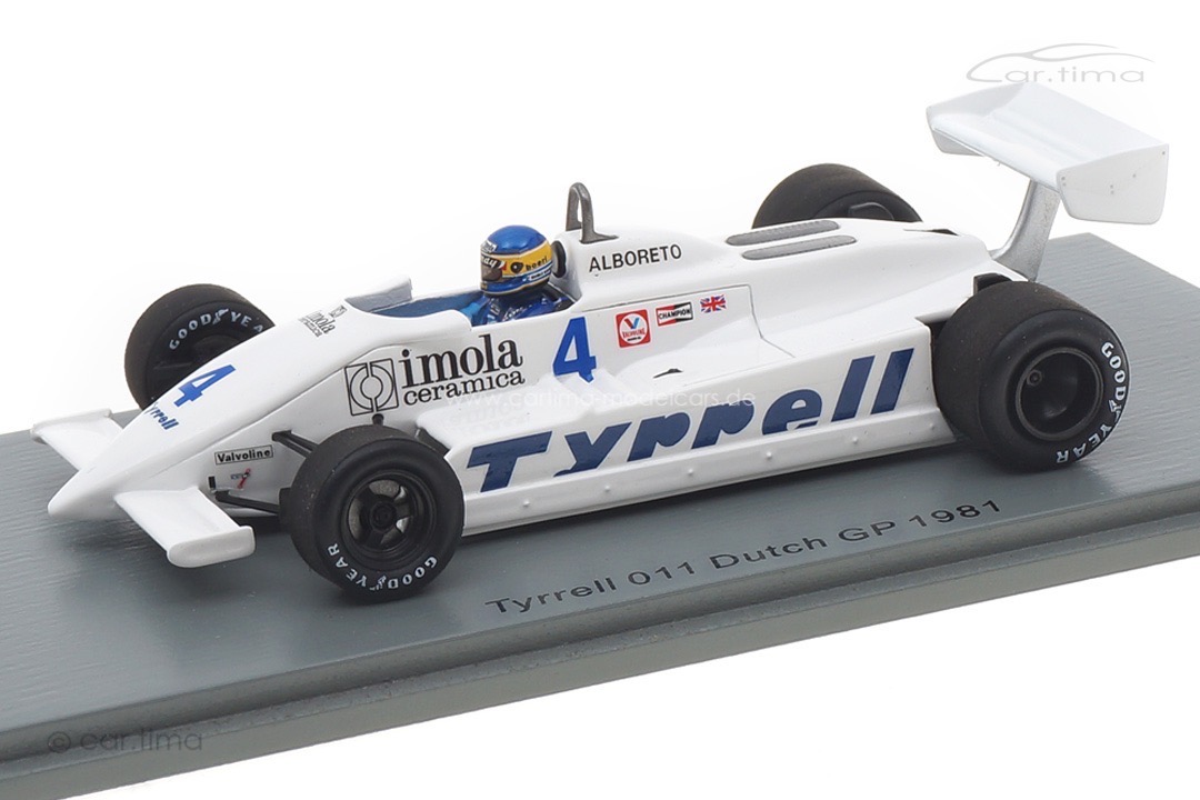 Tyrrell 011 GP Niederlande 1981 Michele Alboreto Spark 1:43 S7281