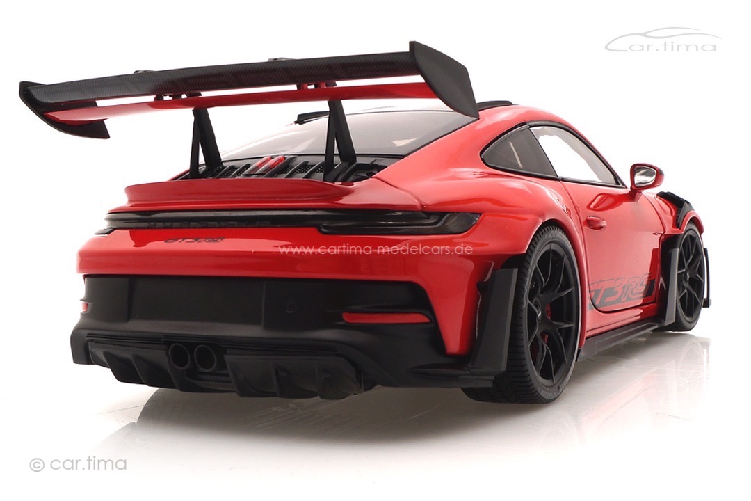 Porsche 911 (992) GT3 RS Weissach Paket Indischrot/Rad schwarz Minichamps 1:18 113062027 Porsche 911 (992) GT3 RS Weissach Paket Indischrot/Rad schwarz Minichamps 1:18 113062027