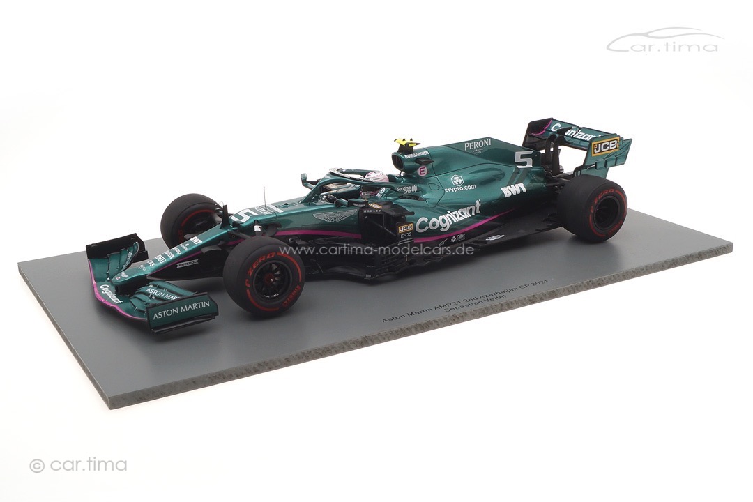 Aston Martin AMR21 GP Azerbaijan 2021 Sebastian Vettel/pit board Spark 1:18 18S598 Aston Martin AMR21 GP Azerbaijan 2021 Sebastian Vettel/pit board Spark 1:18 18S598