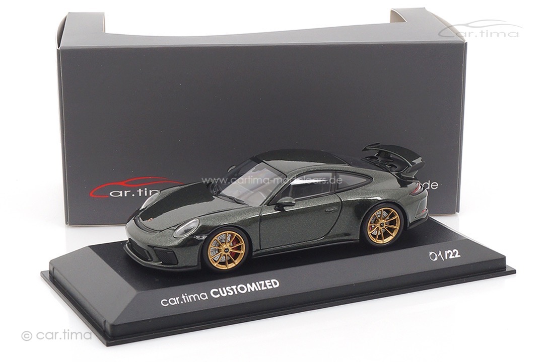 Porsche 911 (991 II) GT3 Oakgrün/Rad gold Minichamps car.tima CUSTOMIZED 1:43