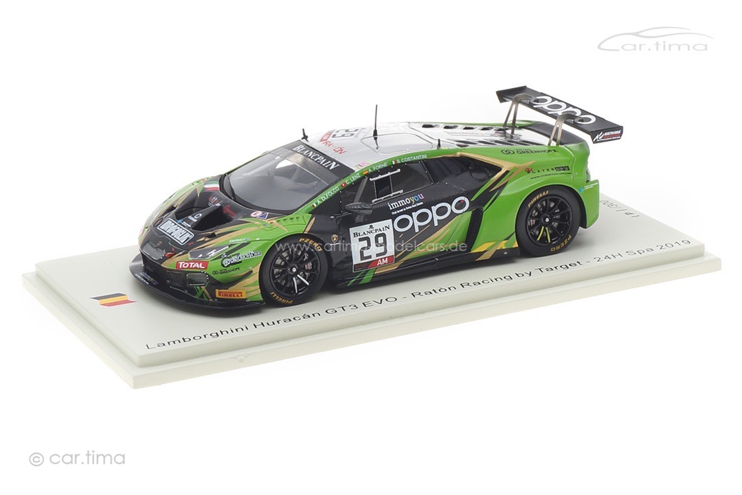 Lamborghini Huracán GT3 Evo 24h Spa 2019 Lenz/Forné/Costantini/Di Folco Spark 1:43 SB318 Lamborghini Huracán GT3 Evo 24h Spa 2019 Lenz/Forné/Costantini/Di Folco Spark 1:43 SB318